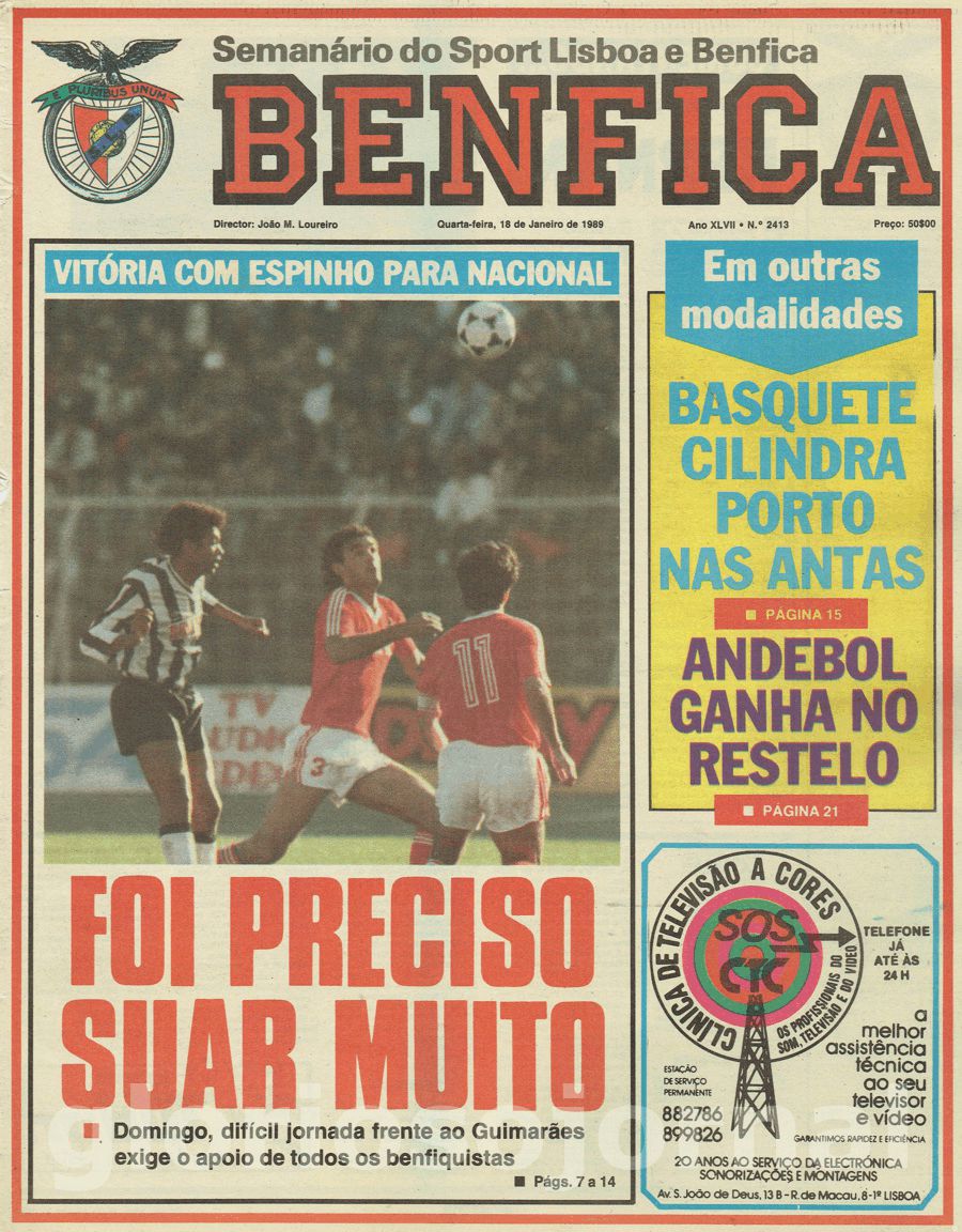 jornal o benfica 2413 1989-01-18